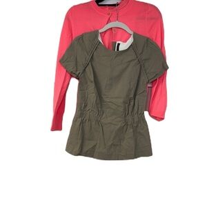 Vibrant Pink jcrew Cardigan with Tan Walter baker Top Sz s classic desinger